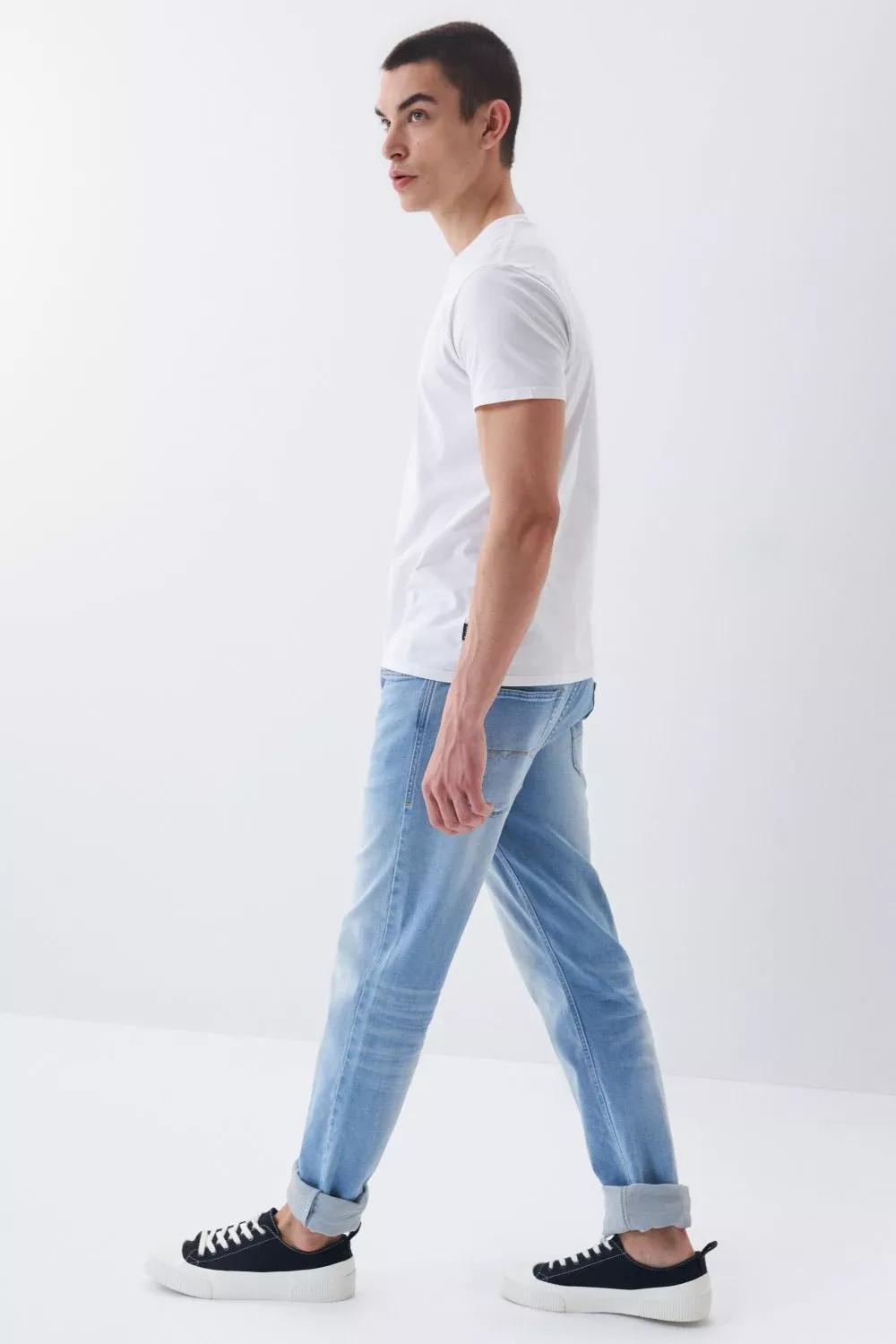 CALÇAS DE GANGA S-RESIST SLIM EM KNIT DENIM