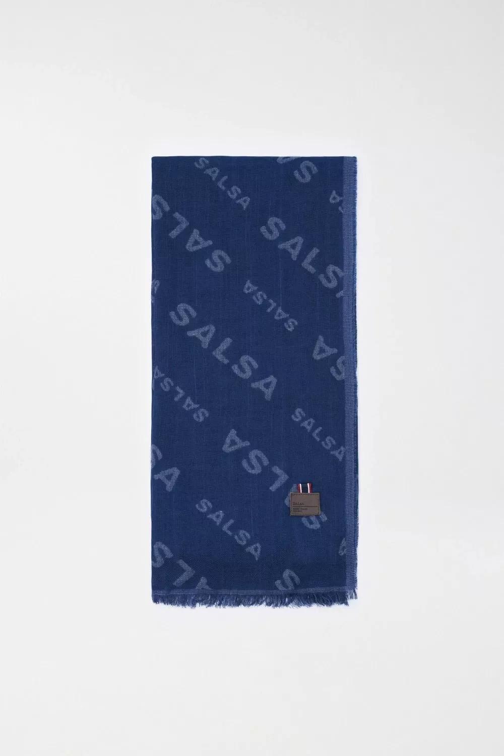 Blue Scarf With Salsa Name Logo, , large image number 0