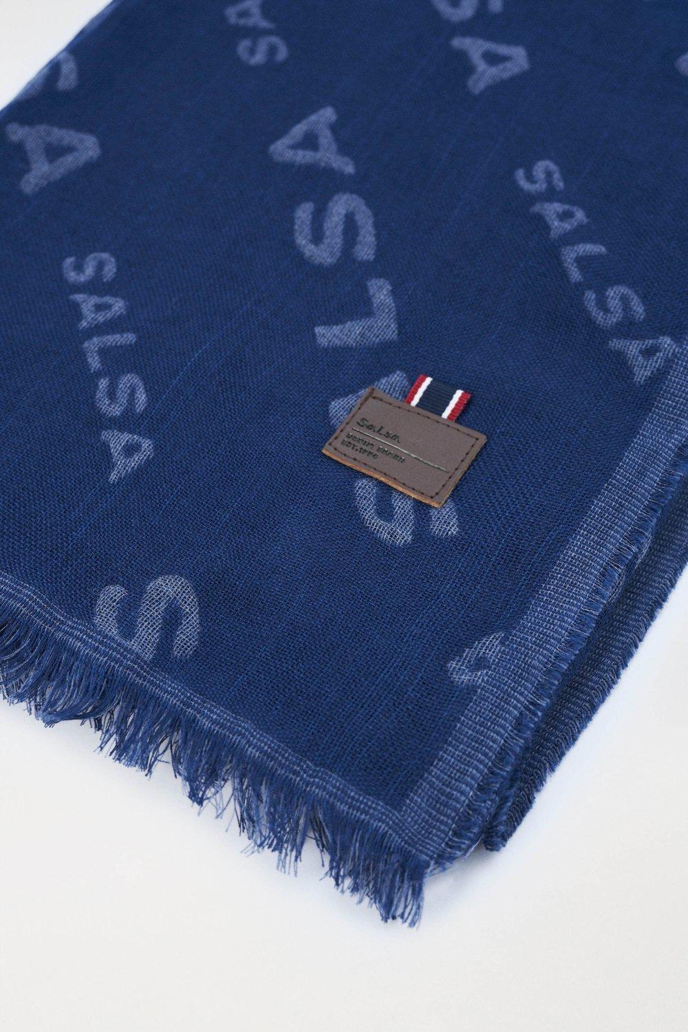 Blue Scarf With Salsa Name Logo, , large image number 2