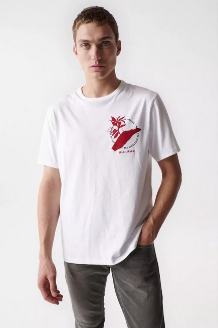 Salsa Jeans - White T-shirt with print on the front and back