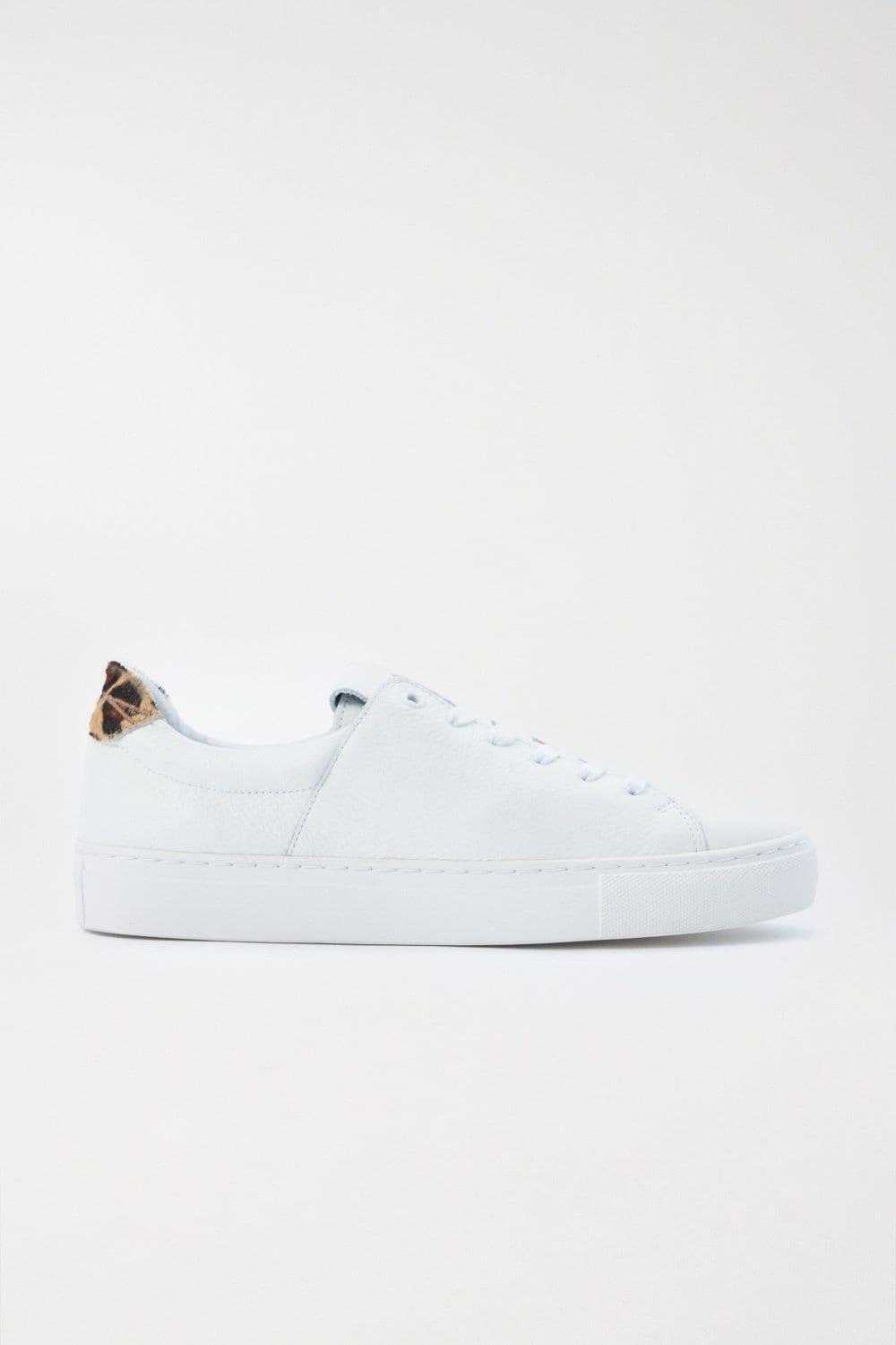 Beige Animal Print Leather Trainers, , large image number 0