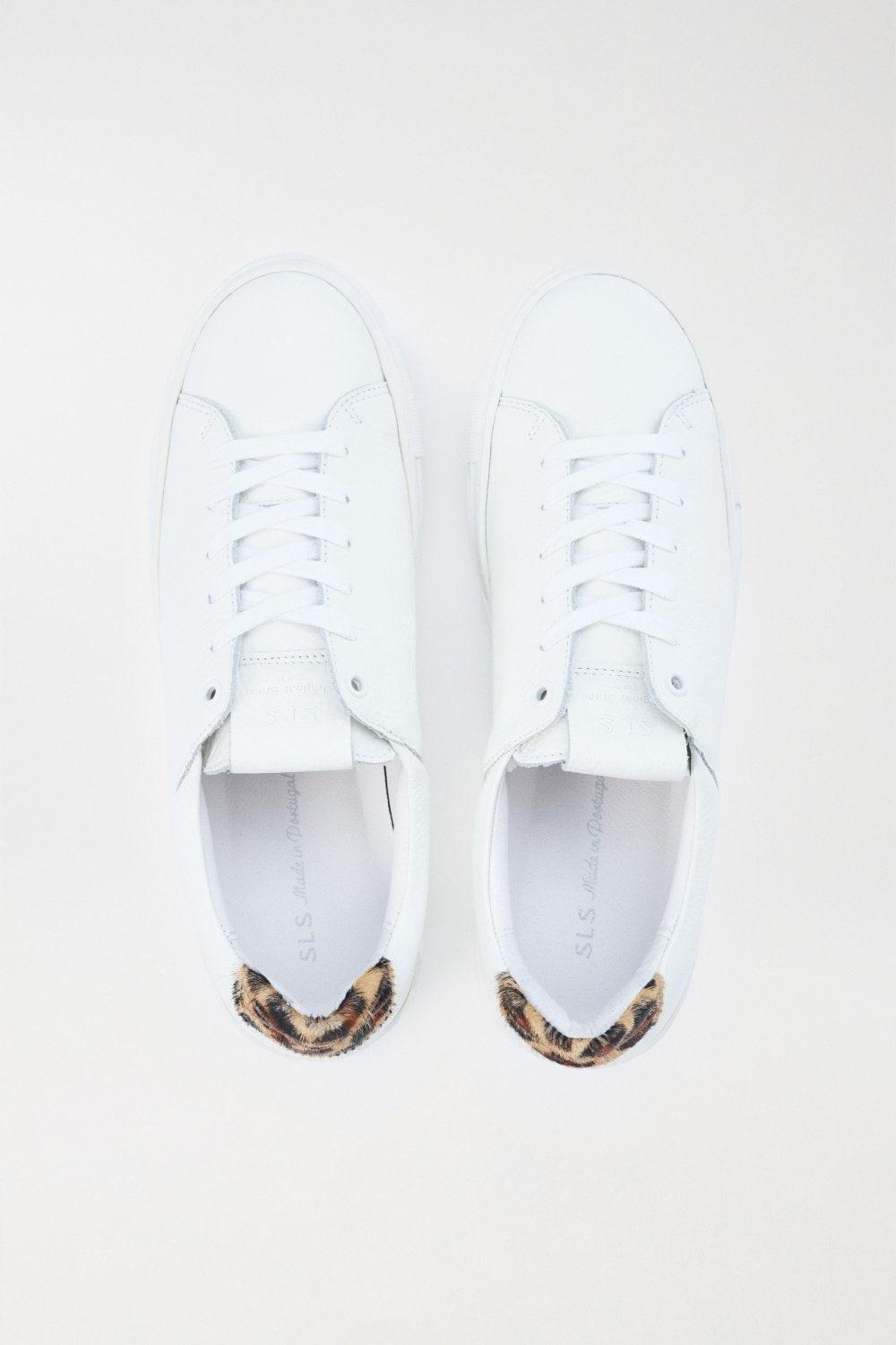 Beige Animal Print Leather Trainers, , large image number 3