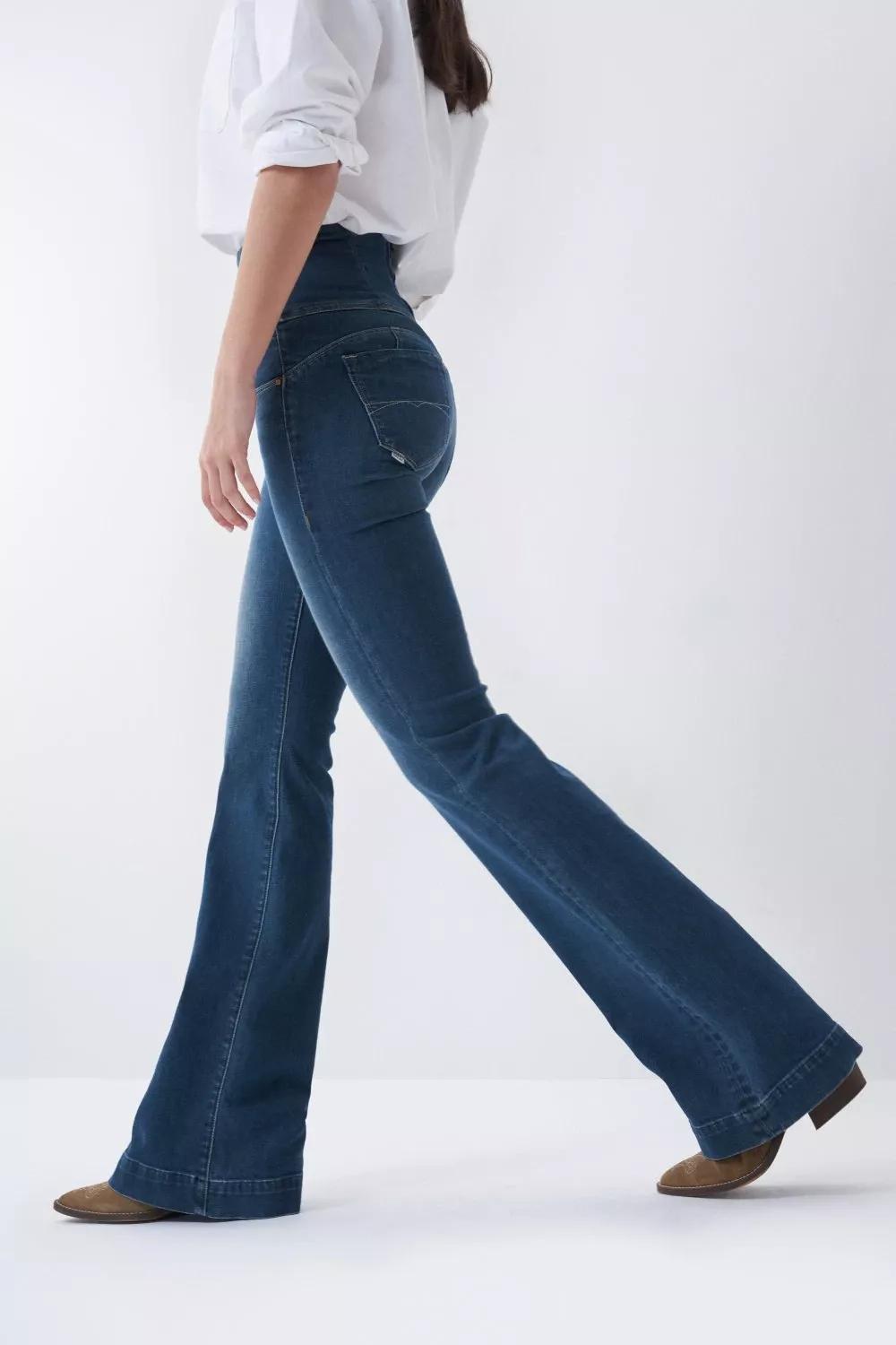 Blue Flared Diva Jeans, , large image number 2