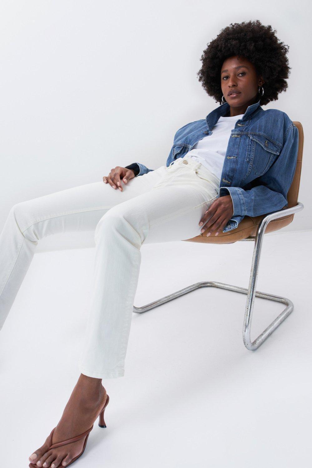 Beige Push Up Destiny Slim Jeans, Beige, large image number 1
