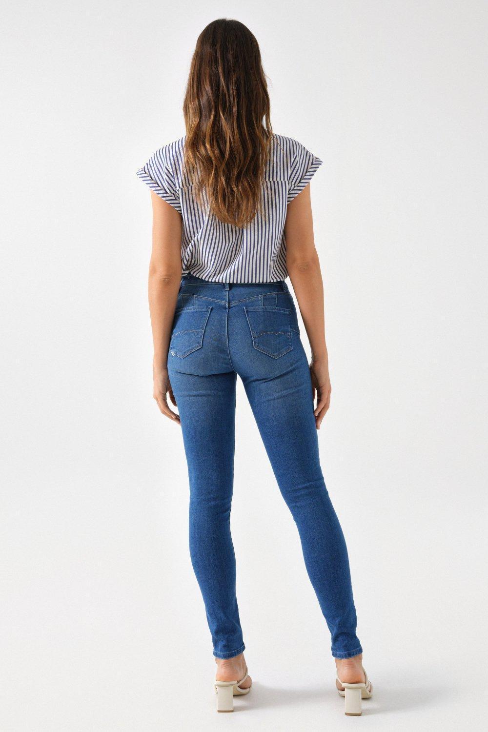 Blue Push Up Destiny Skinny Jeans, , large image number 3