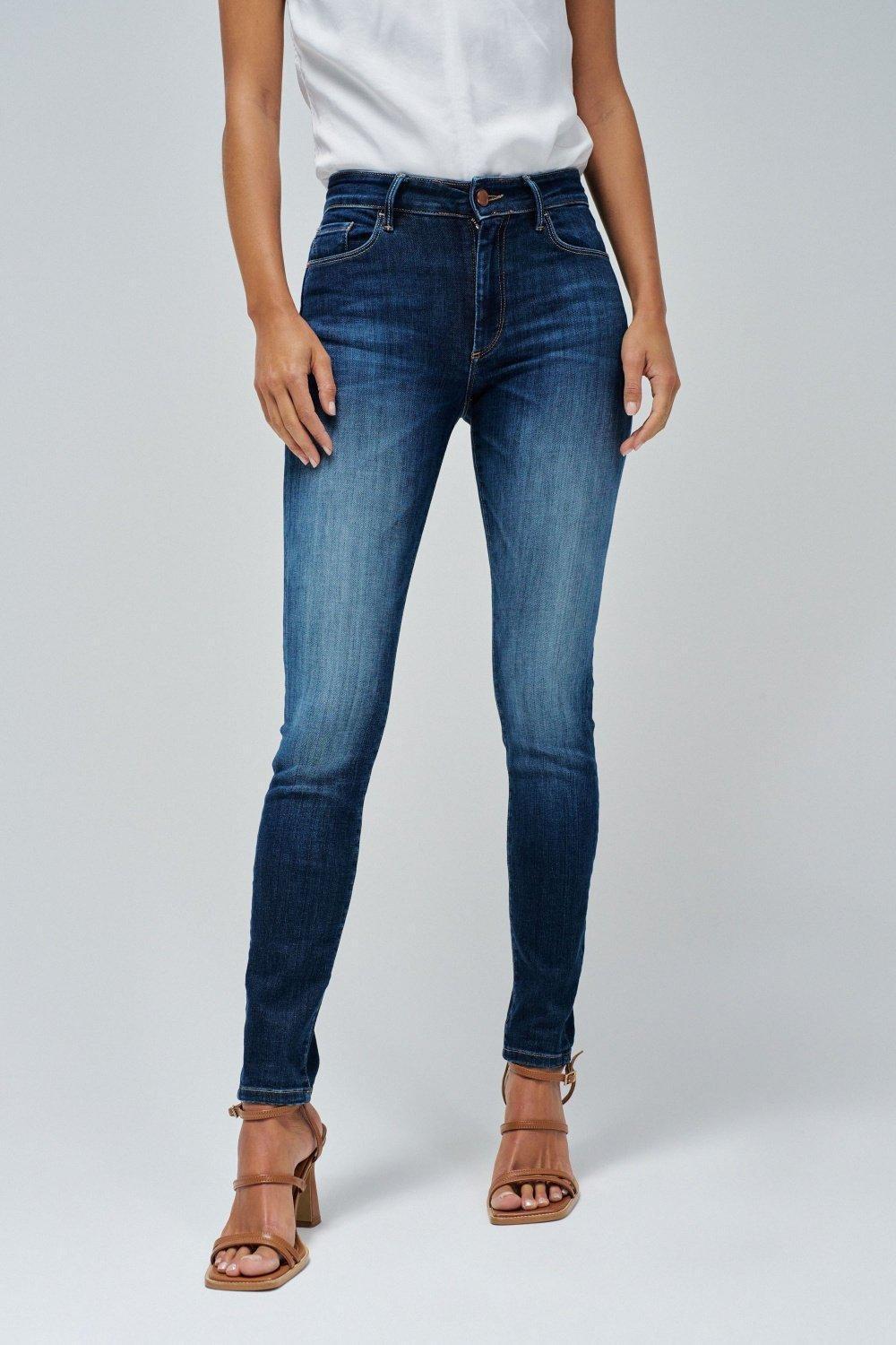 Destiny Push Up Skinny Jeans, Blue, medium