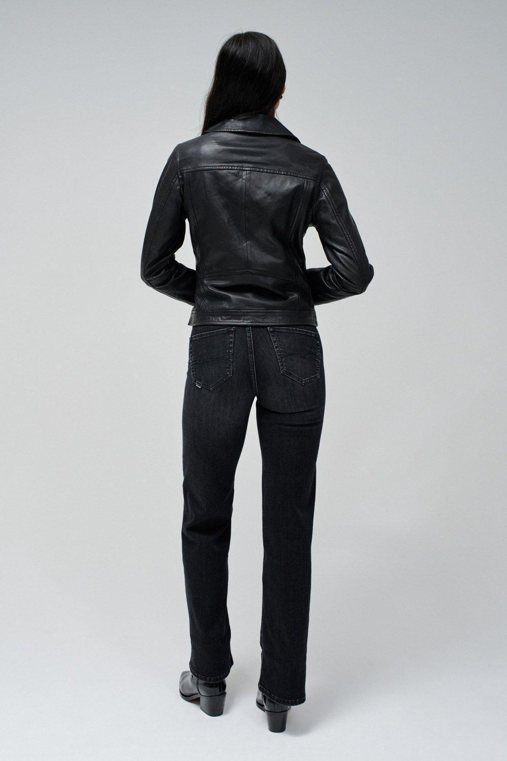 Biker Cropped Jacket, Black, large image number 3