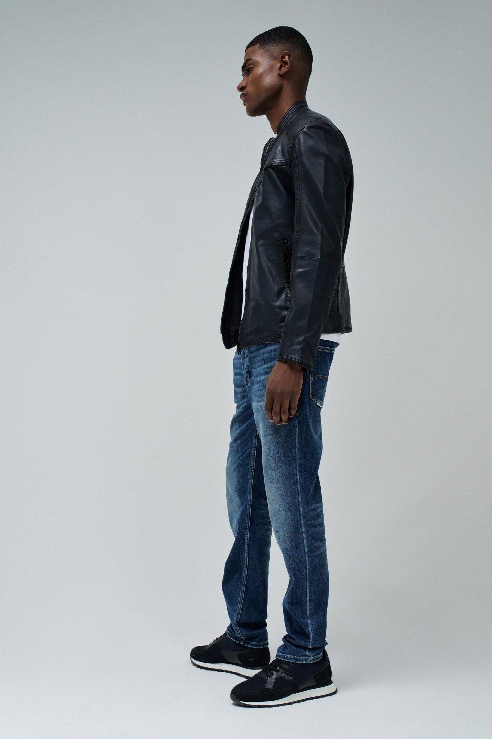 Leather Jacket&nbsp;, Blue, medium