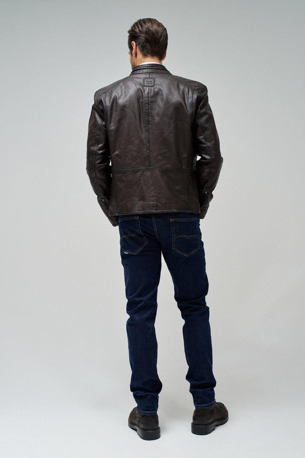 Leather Jacket , Brown, large image number 3