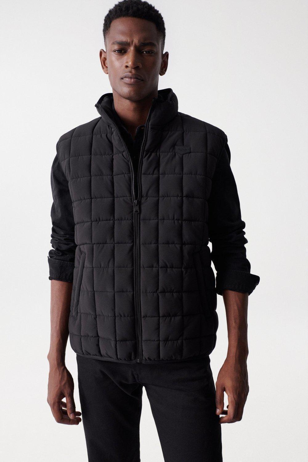 Black Padded Gilet, , large image number 0