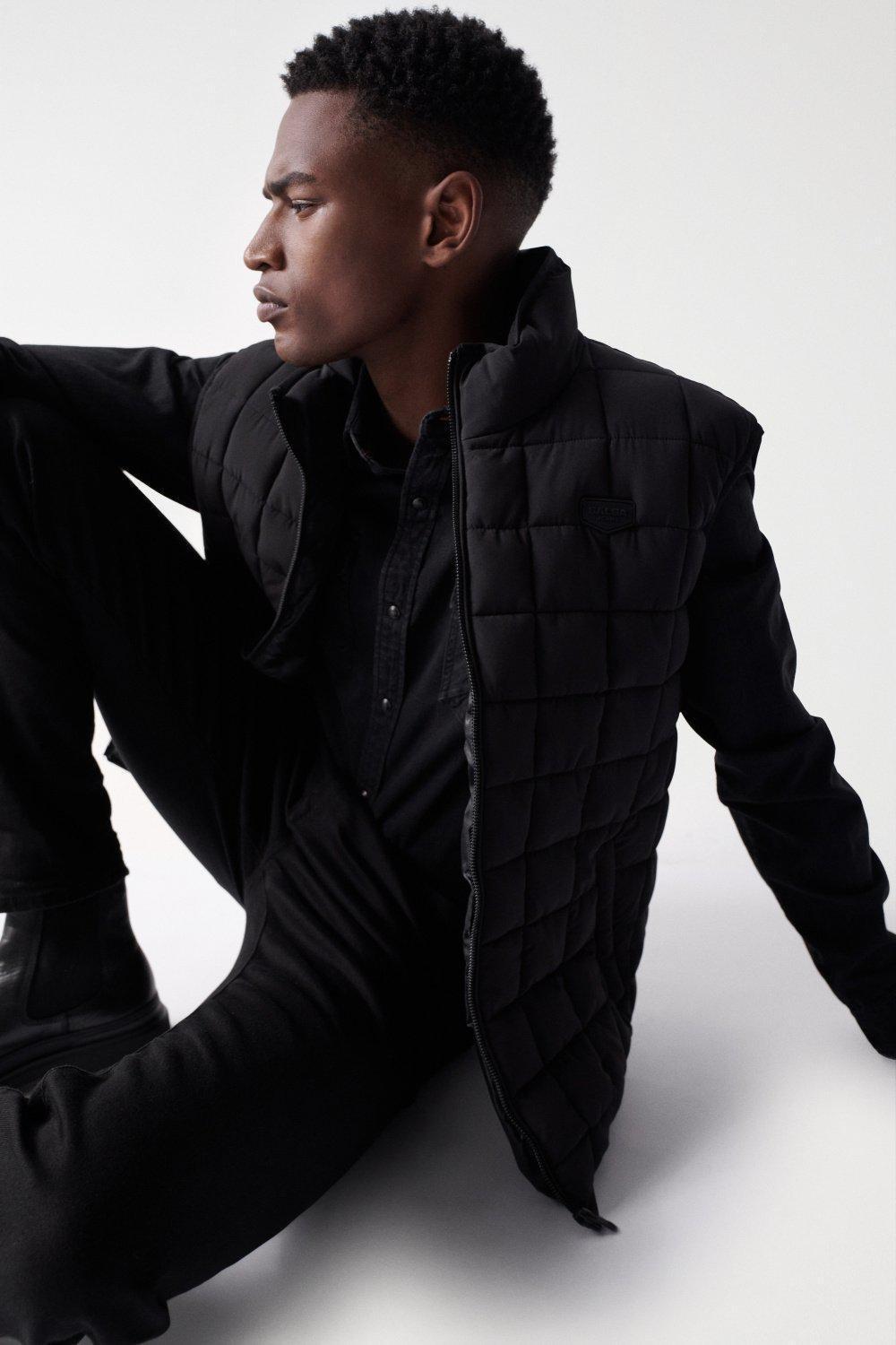Black Padded Gilet, , large image number 1