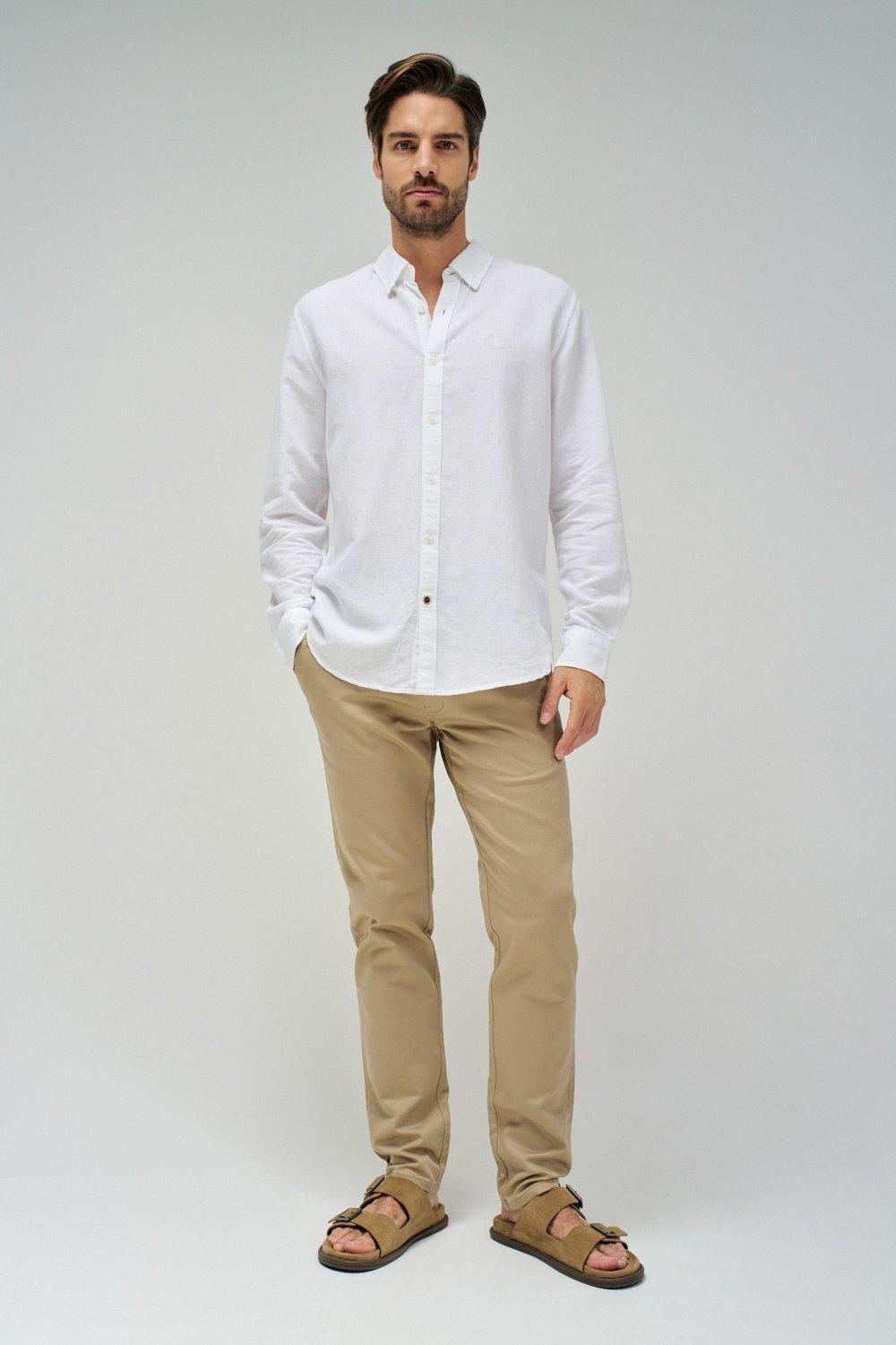 White Long Sleeve Cotton Shirt, , large image number 1