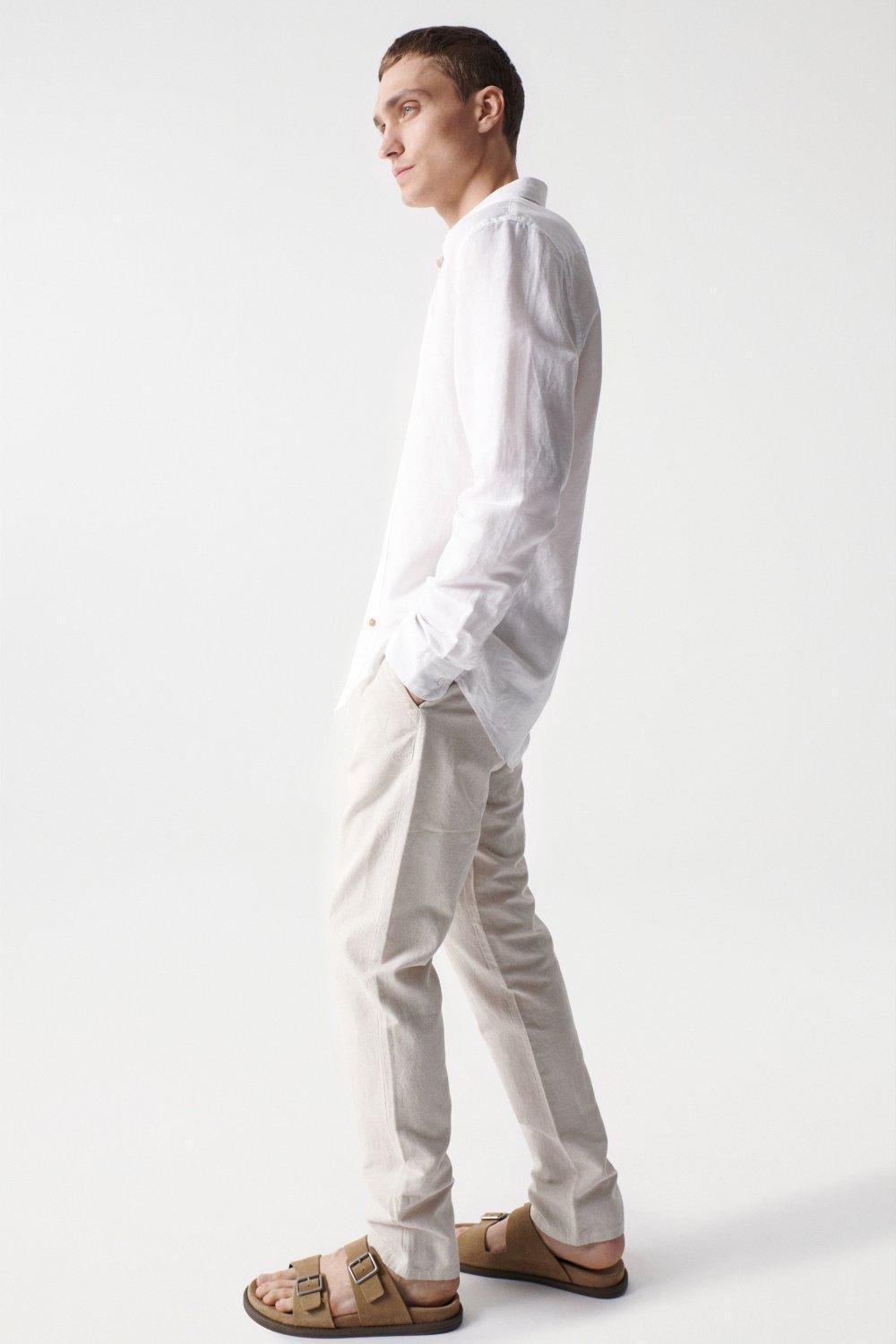 White Long Sleeve Cotton Shirt, , large image number 3