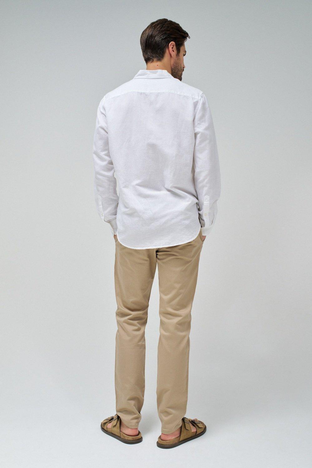 White Long Sleeve Cotton Shirt, , large image number 3