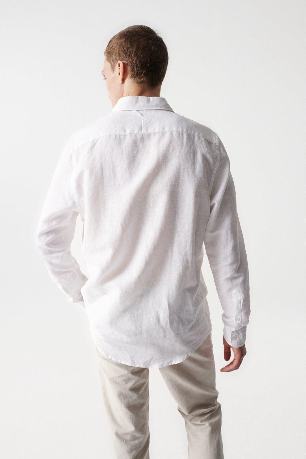 White Long Sleeve Cotton Shirt, , large image number 4