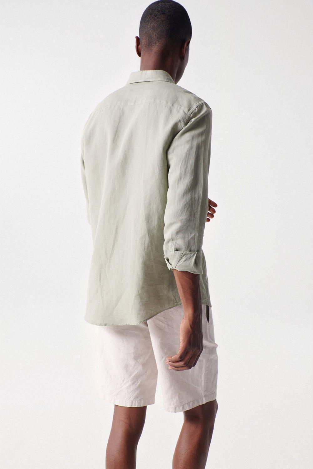 Green Long Sleeve Cotton Shirt, , large image number 3