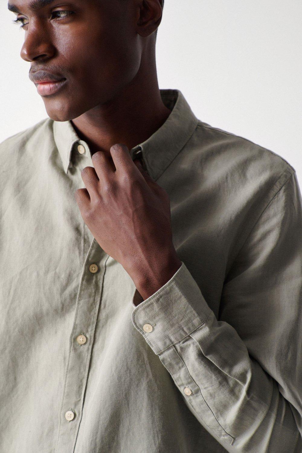 Green Long Sleeve Cotton Shirt, , large image number 4