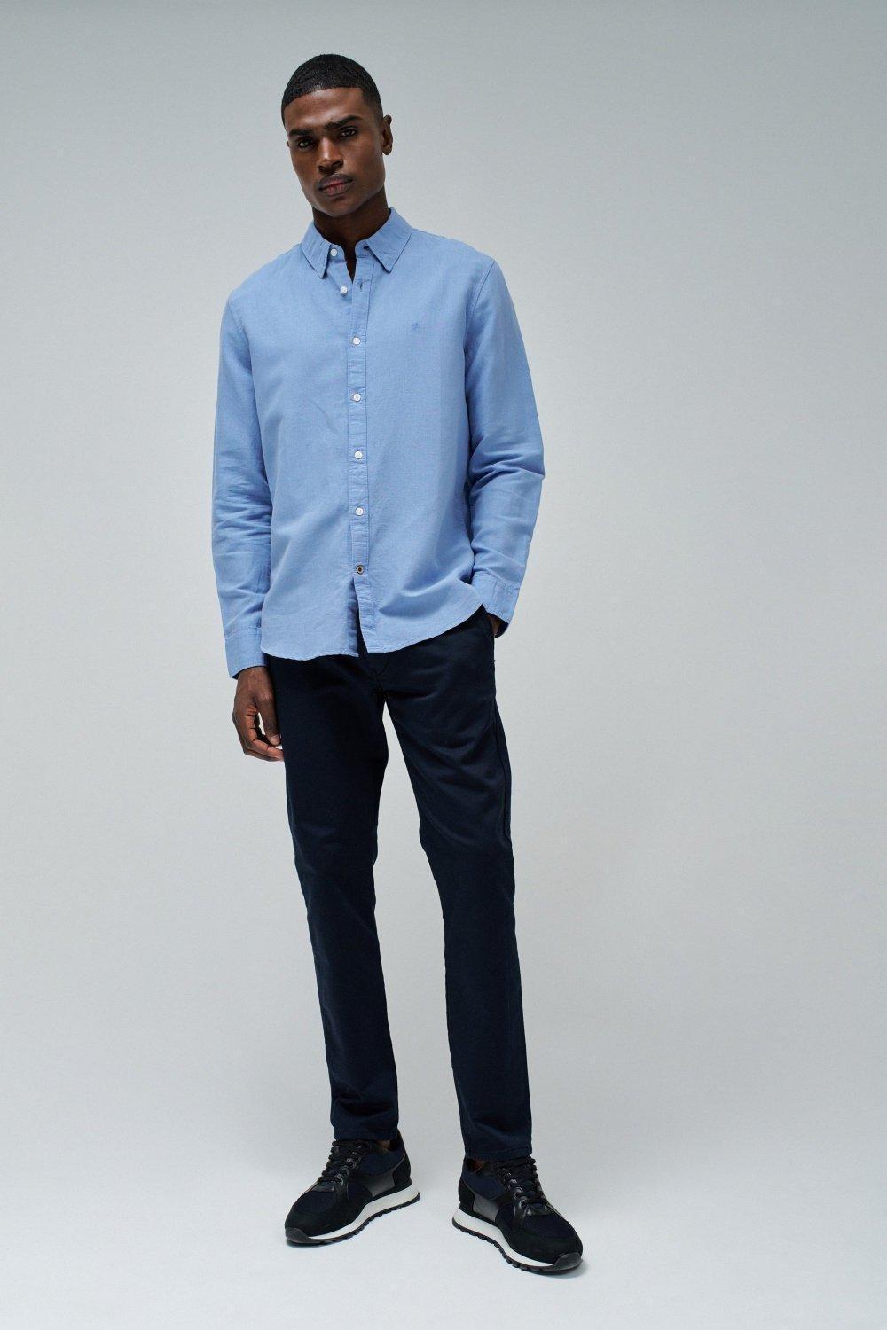 Blue Long Sleeve Cotton Shirt, , large image number 5