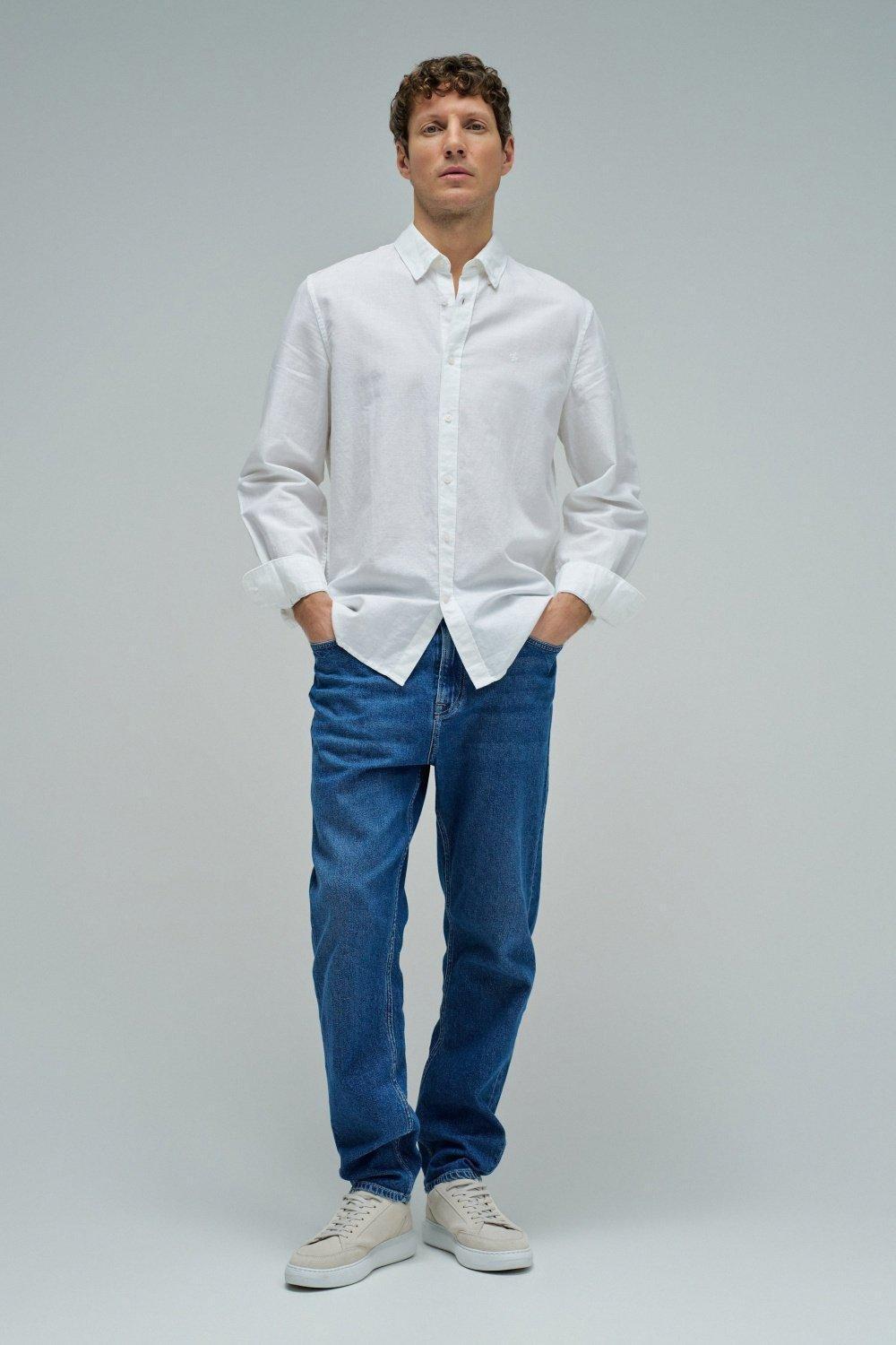 Long Sleeve Cotton Shirt&nbsp;, White, medium