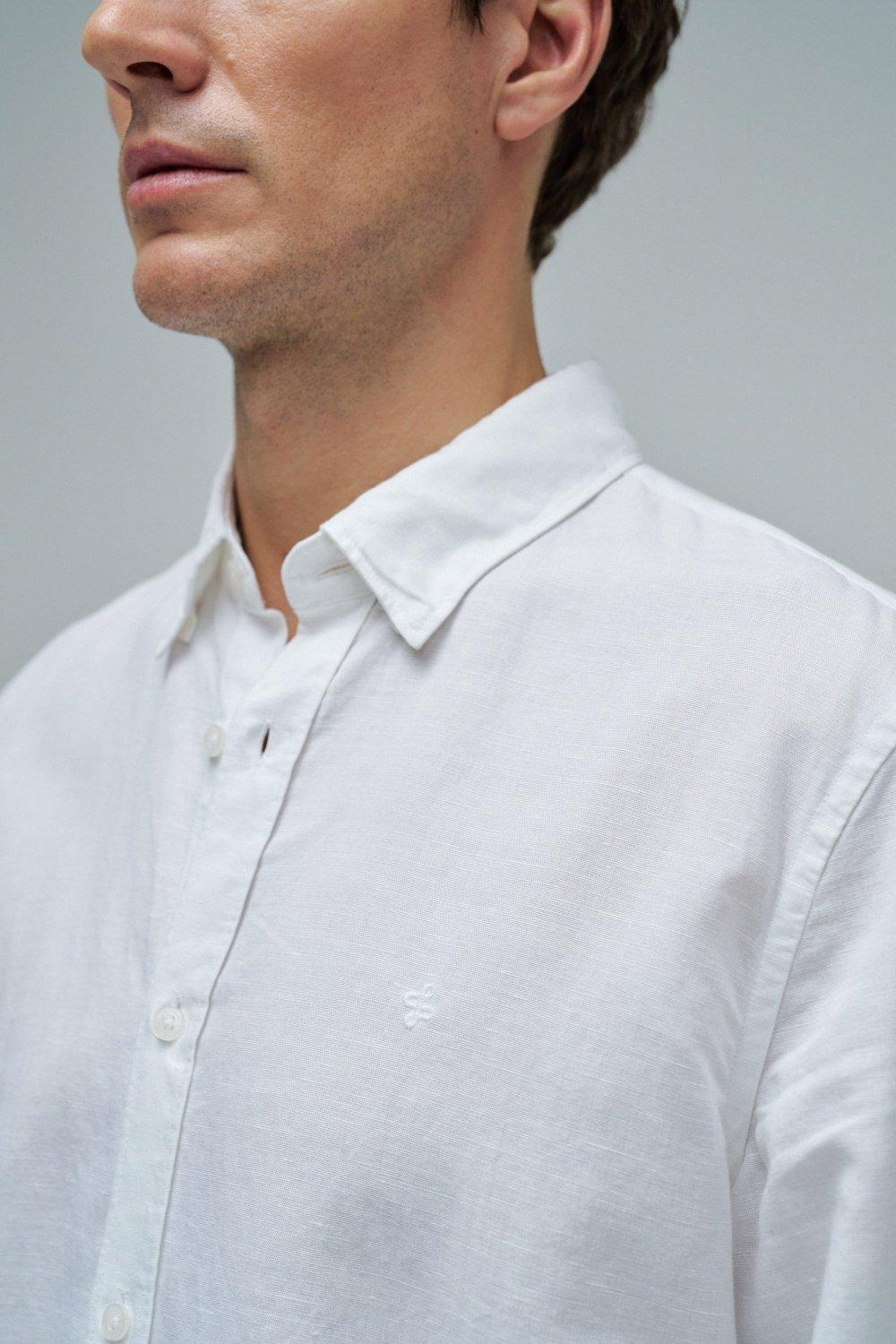 Long Sleeve Cotton Shirt&nbsp;, White, large image number 4