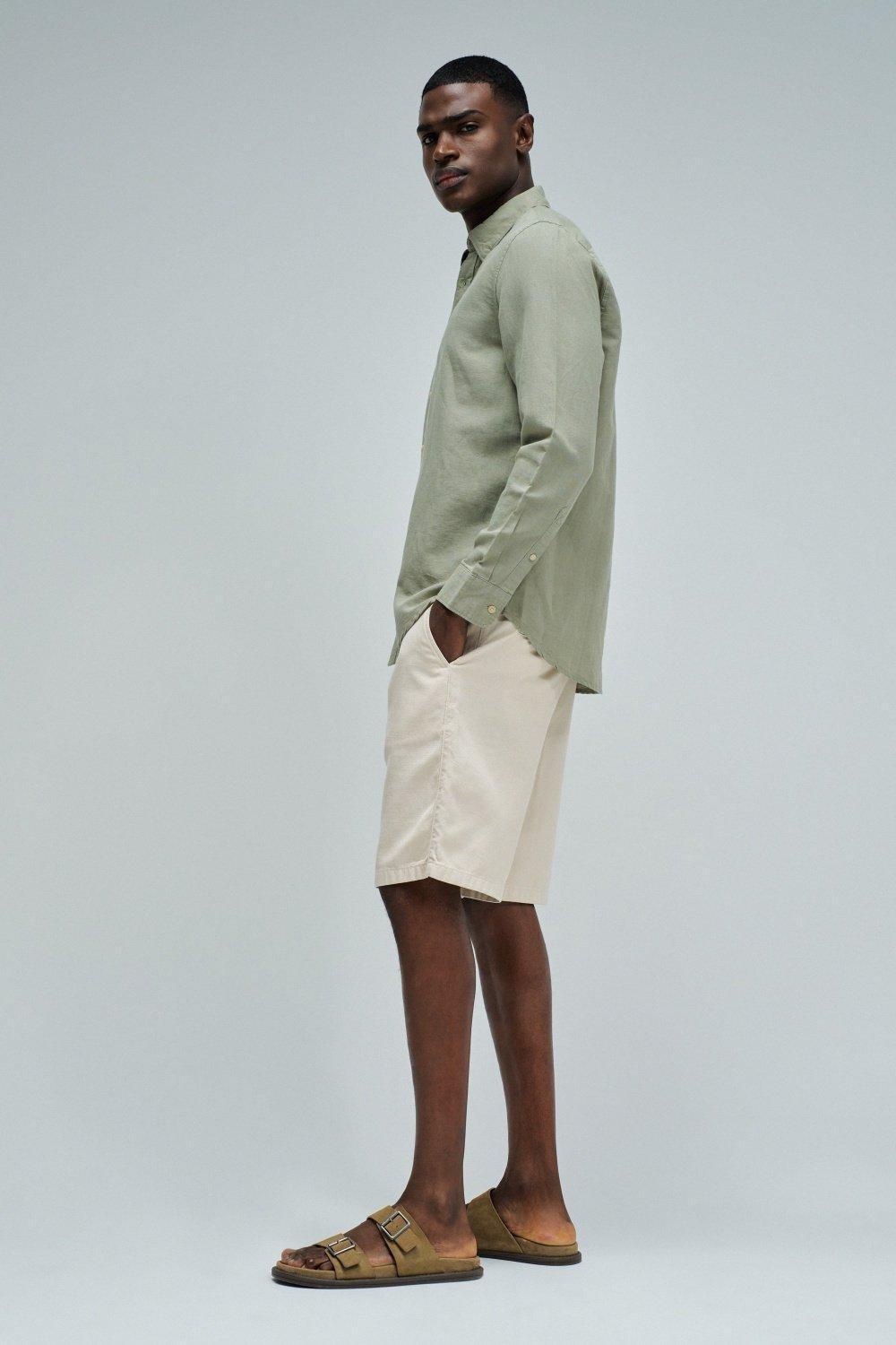 Long Sleeve Cotton Shirt&nbsp;, Green, medium