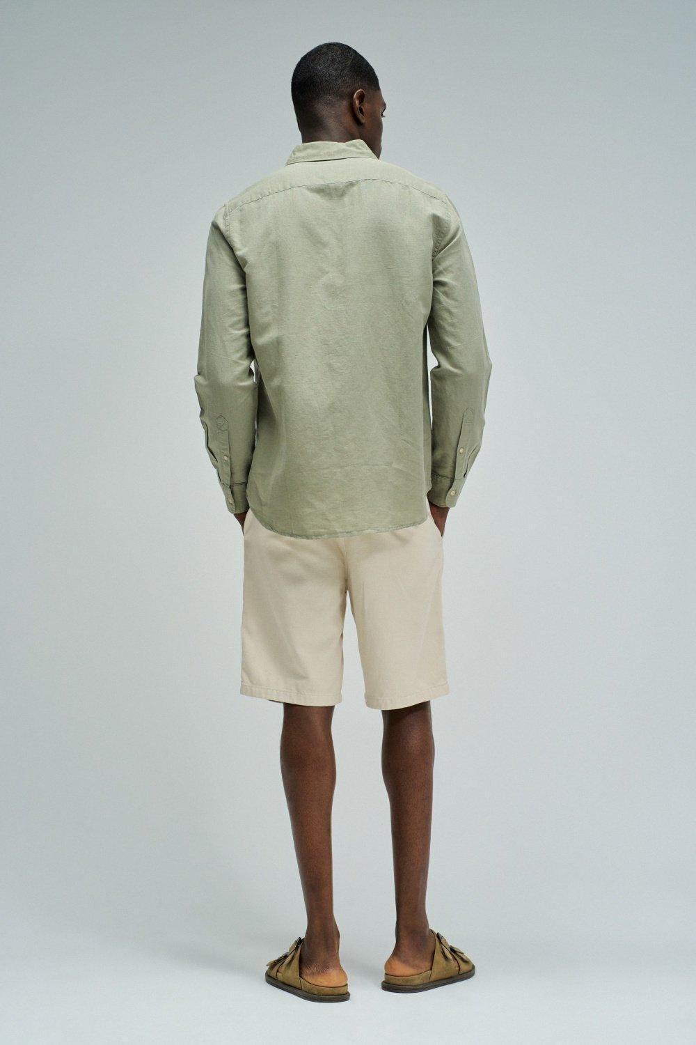 Long Sleeve Cotton Shirt&nbsp;, Green, large image number 3