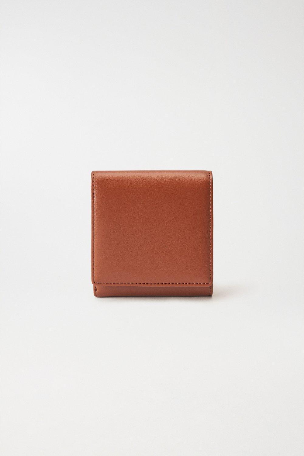 Brown Leather Purse, Camel, large image number 0