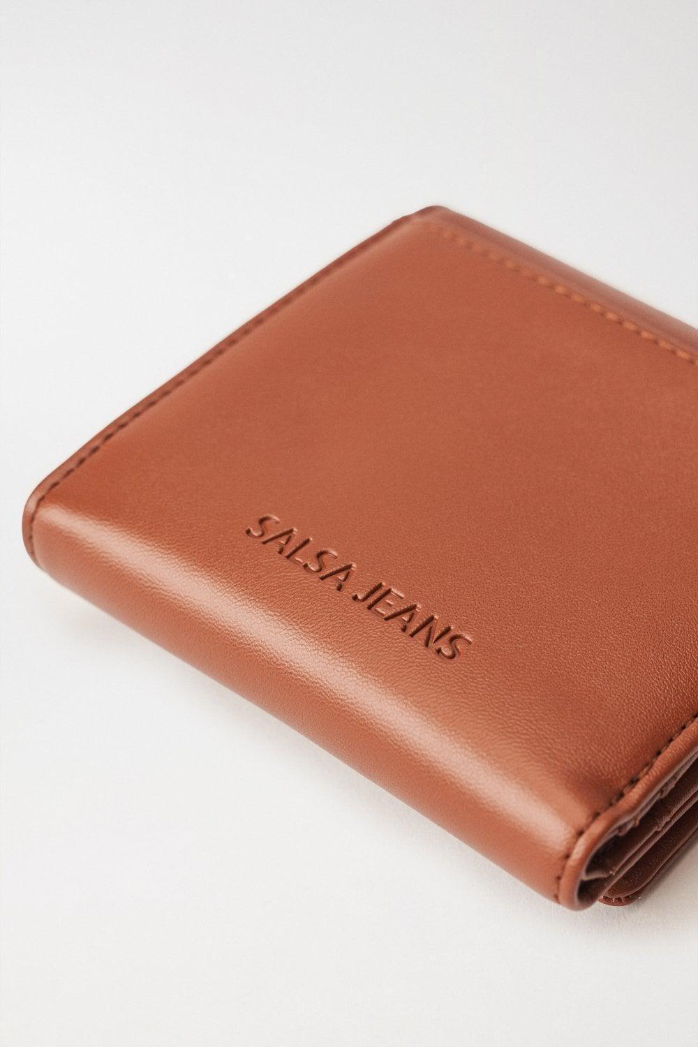 Brown Leather Purse, Camel, large image number 1