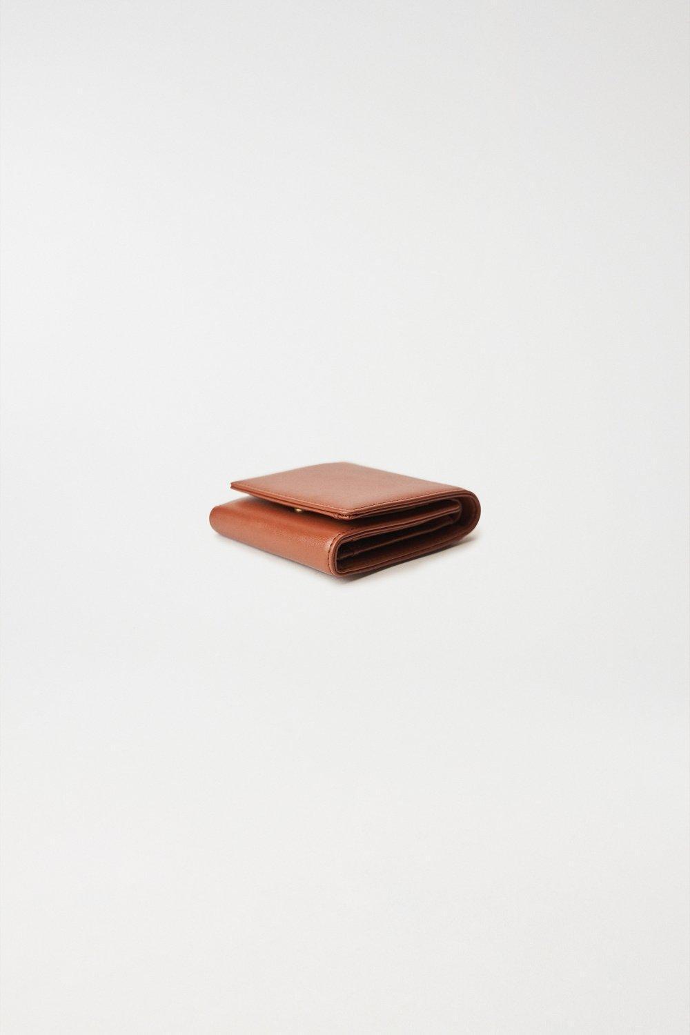 Brown Leather Purse, Camel, large image number 3