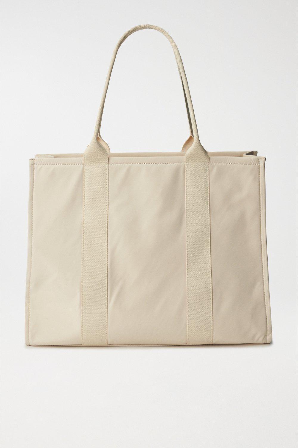 Beige Nylon Shopper Bag, , large image number 0