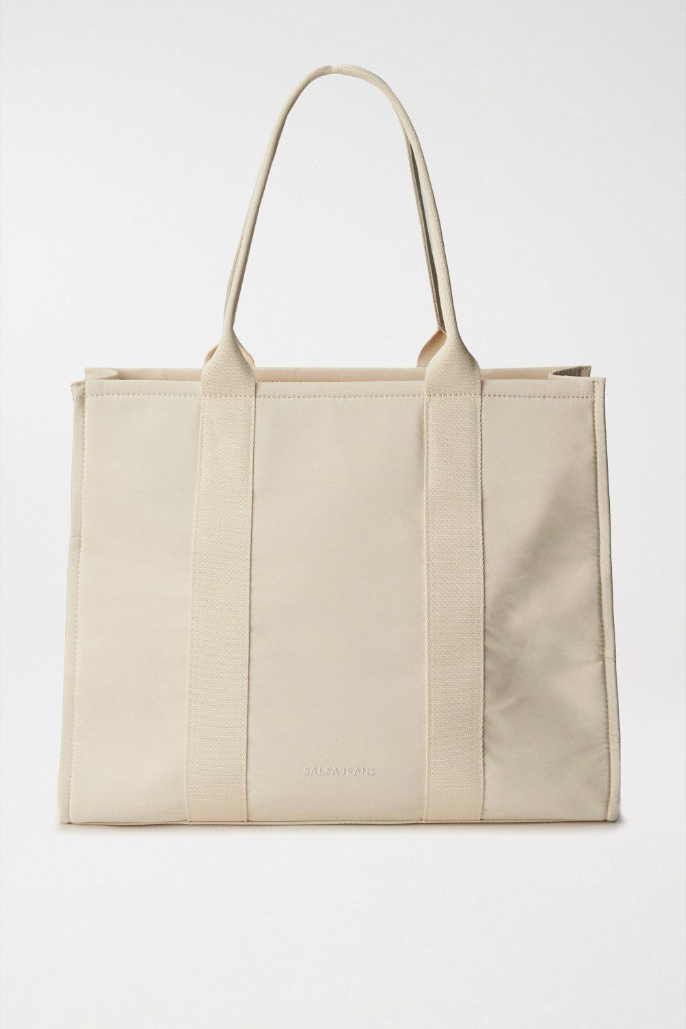 Beige Nylon Shopper Bag, , large image number 2