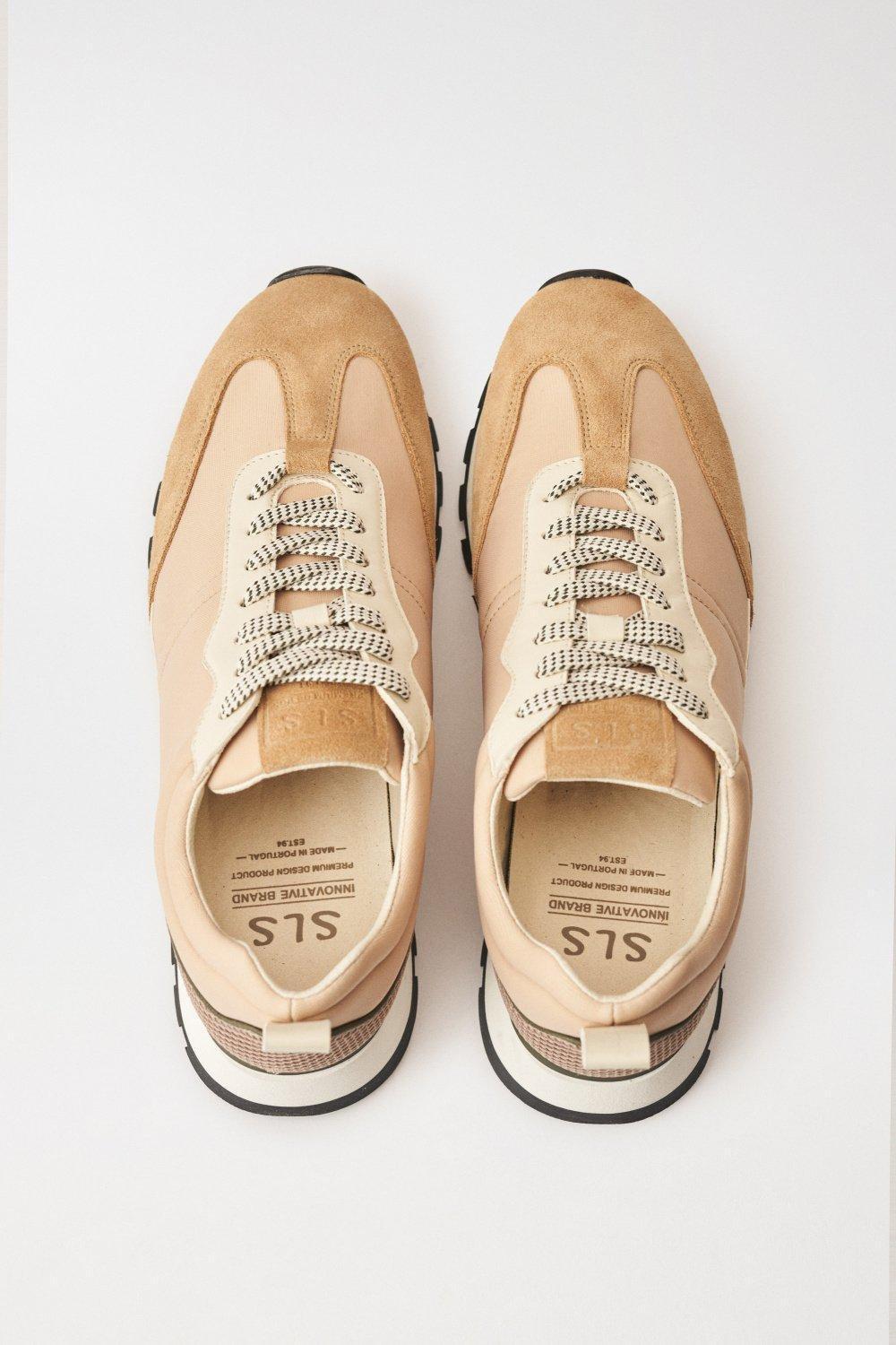 Beige Trainers With Overlays, , large image number 2