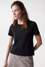 Salsa Jeans - Black Plain T-Shirt with English embroidery