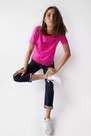 Salsa Jeans - Pink PLAIN T-SHIRT WITH ENGLISH EMBROIDERY