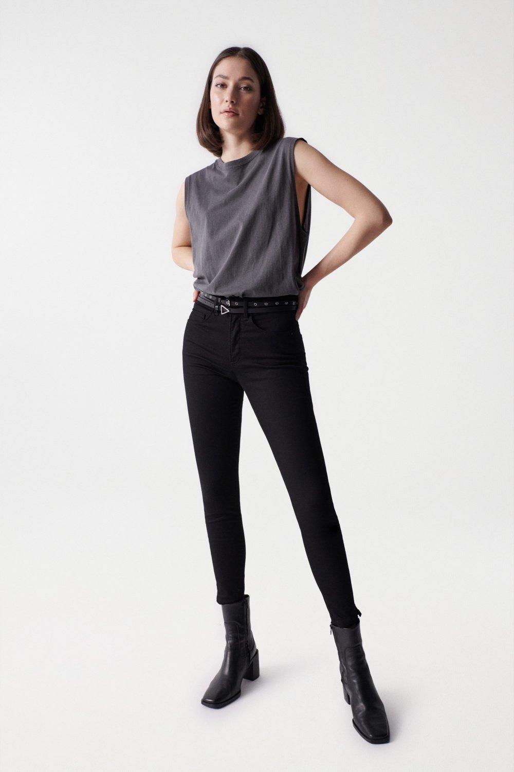 Black Faith Push In Cropped Jeans, , large image number 1