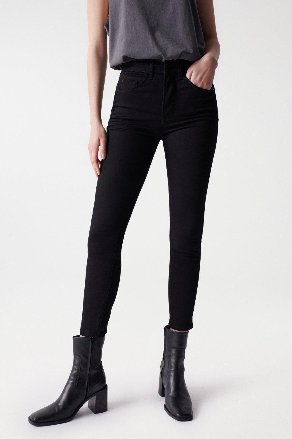 Faith Push In Cropped Skinny Jeans, Black, medium