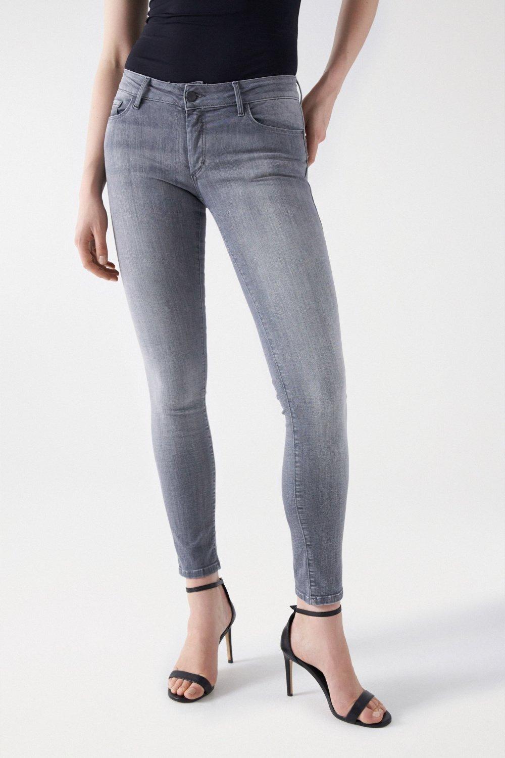Denim Skinny Jeans, Grey, medium
