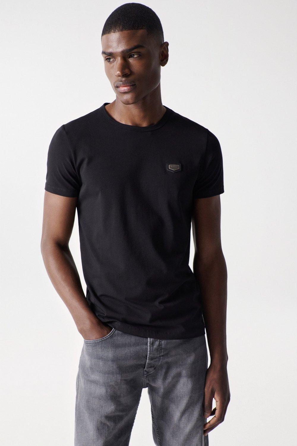 Black Plain Basic T-Shirt, , large image number 0