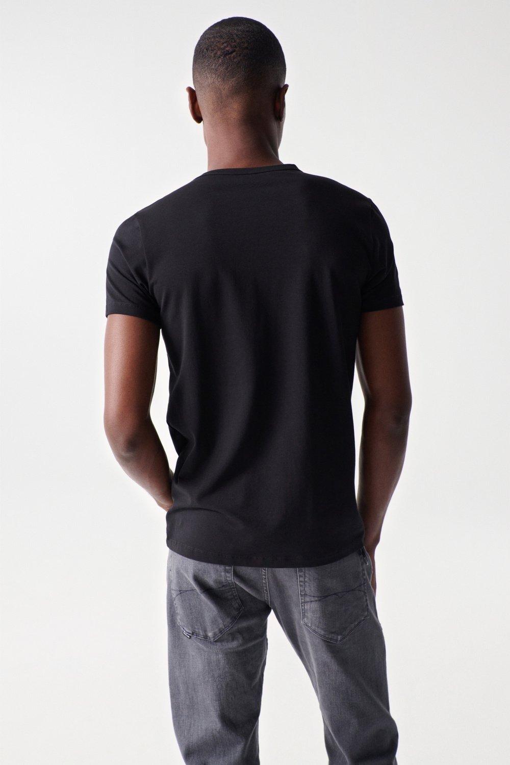 Black Plain Basic T-Shirt, , large image number 1