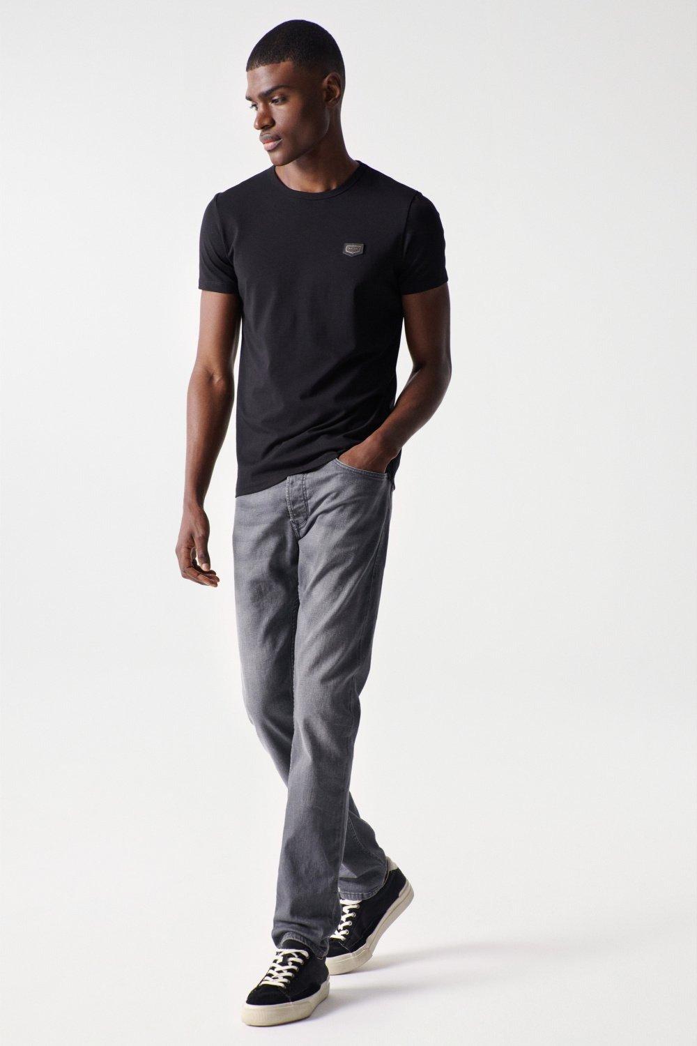 Black Plain Basic T-Shirt, , large image number 2