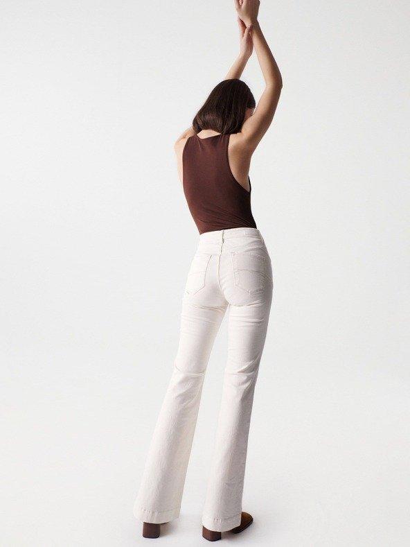 White Denim Flare Jeans, , large image number 1