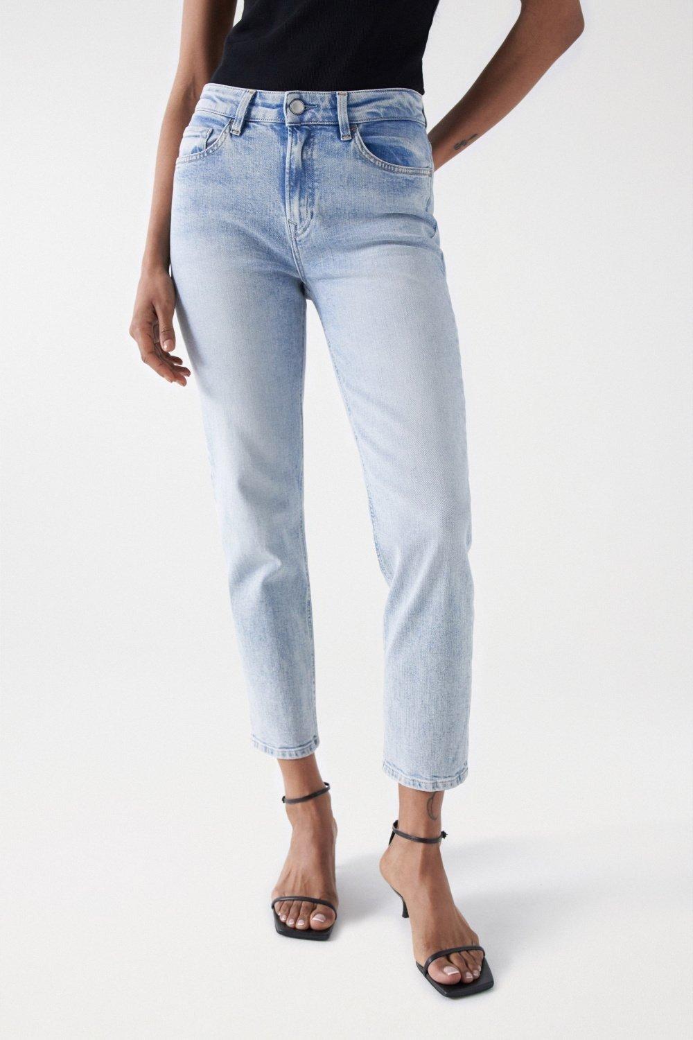 Blue Denim Straight Leg Cropped, , medium