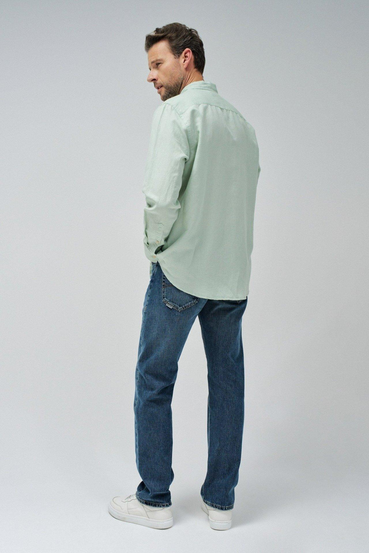 Shirt With Linen Blend, Green, medium