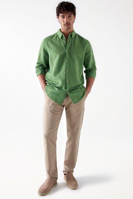 Shirt With A Mix Of Linen, 2101_521, medium