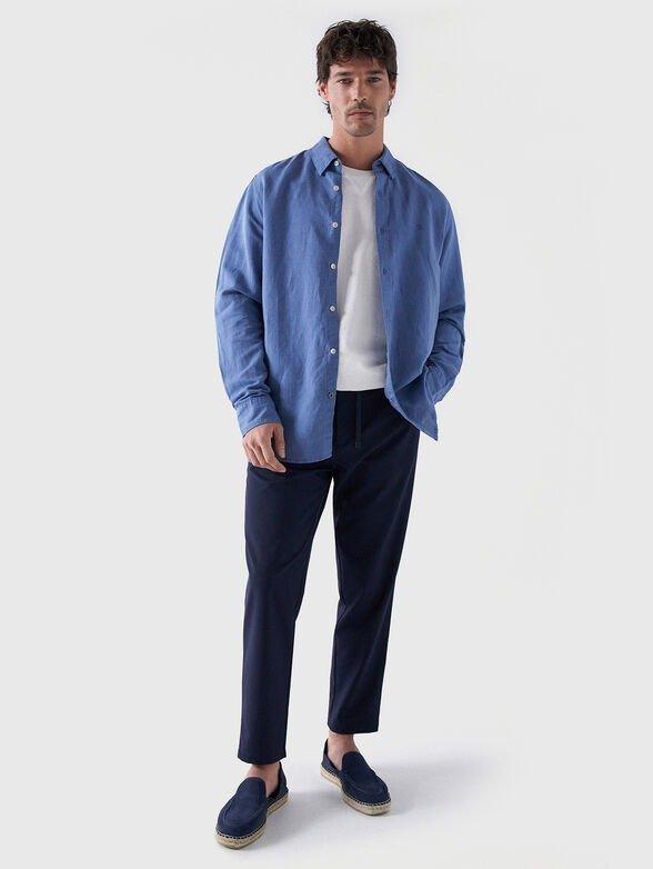 Shirt With Linen Blend, Blue, large image number 0