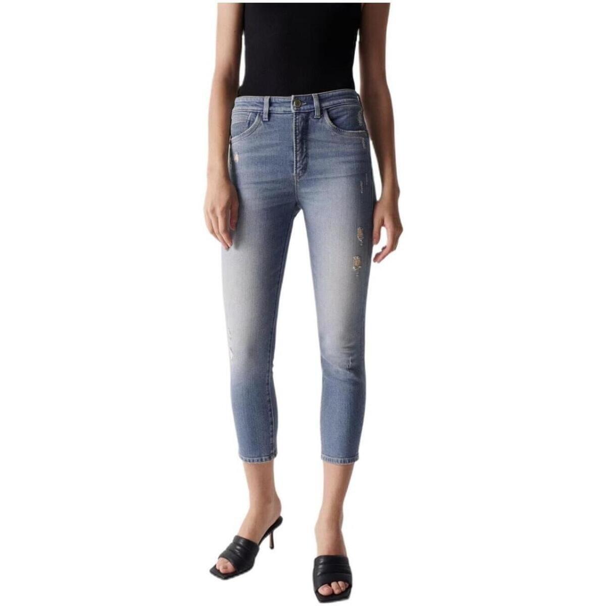 Blue Cropped Slim Faith Push In Jeans, , large image number 0