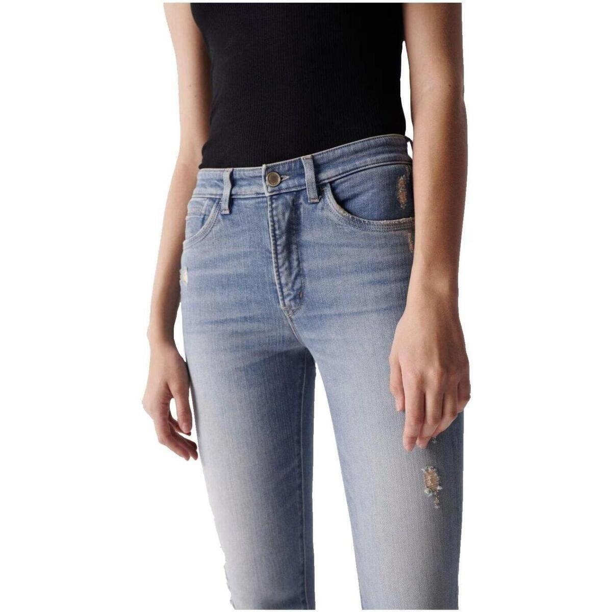 Blue Cropped Slim Faith Push In Jeans, , large image number 1