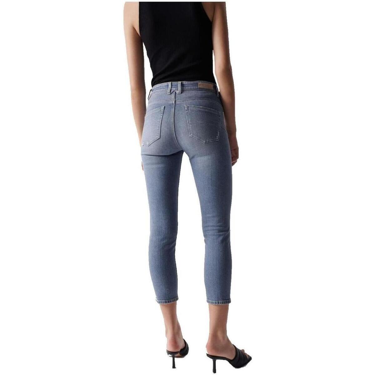 Blue Cropped Slim Faith Push In Jeans, , large image number 2