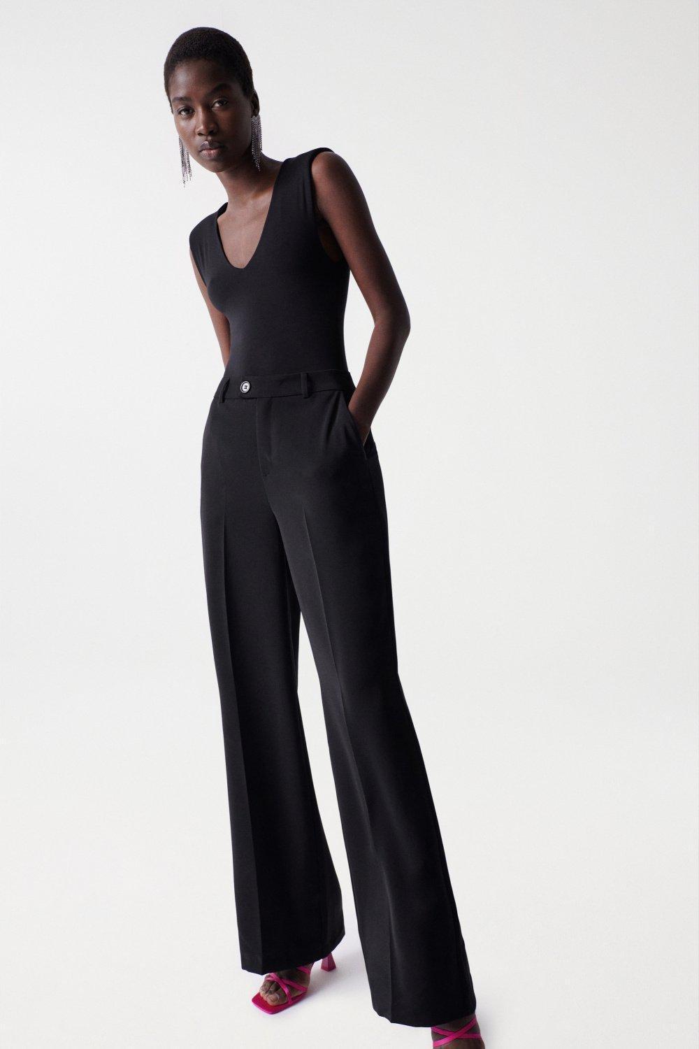 High Rise Trousers, Black, large image number 0