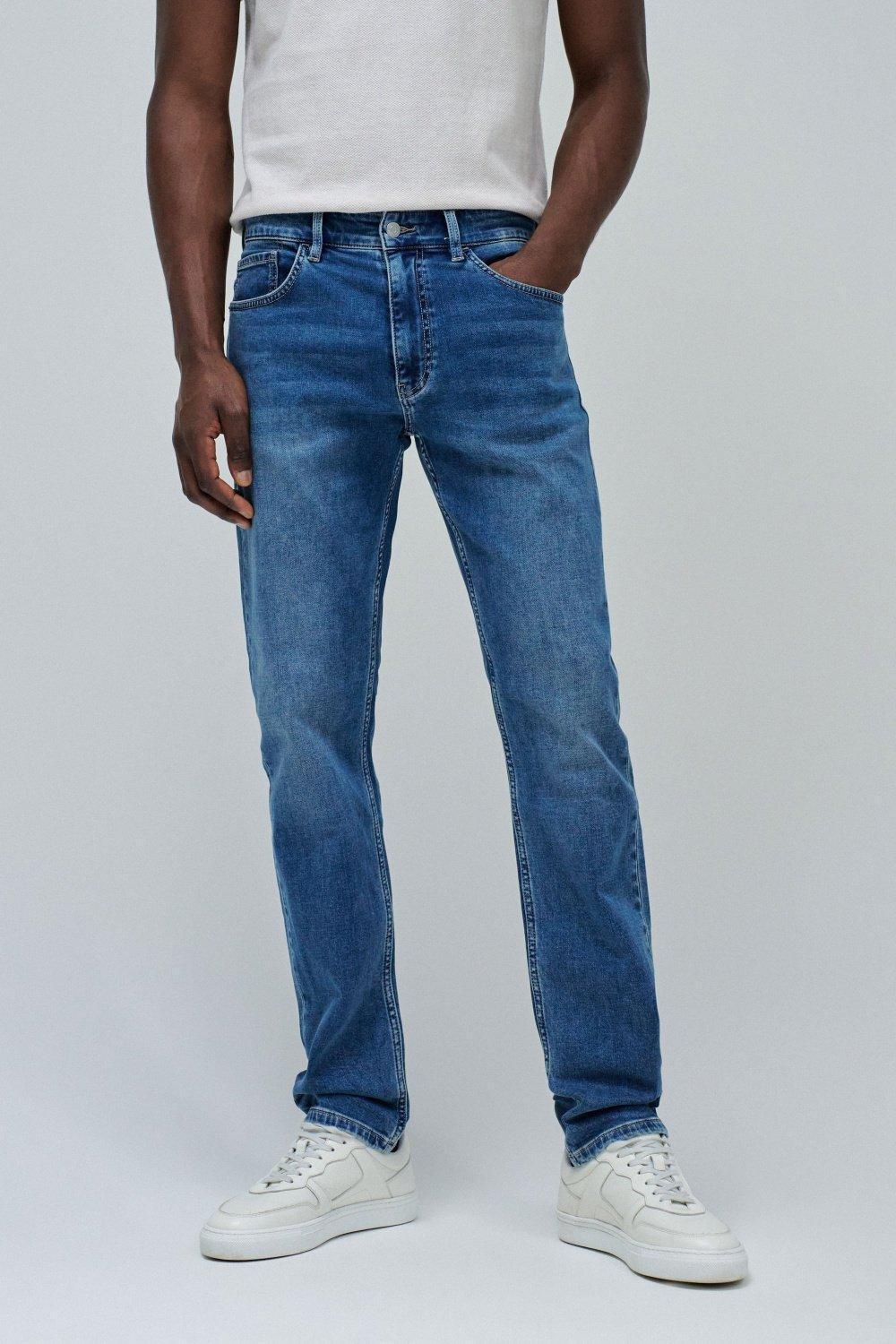 Blue Slim Medium Wash Jeans, , medium
